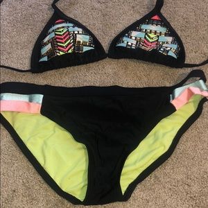 Black bikini with neon detailing